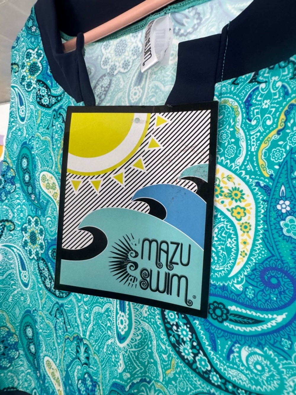 NWT Mazu Swim Paisley Mini Dress - 60s Mod Style with Pockets! - Picture 4 of 10